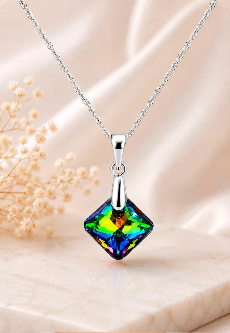 COLLAR CRISTINA PLATA 925 CRISTAL SWAROVSKI® VITRAL MEDIUM - 3