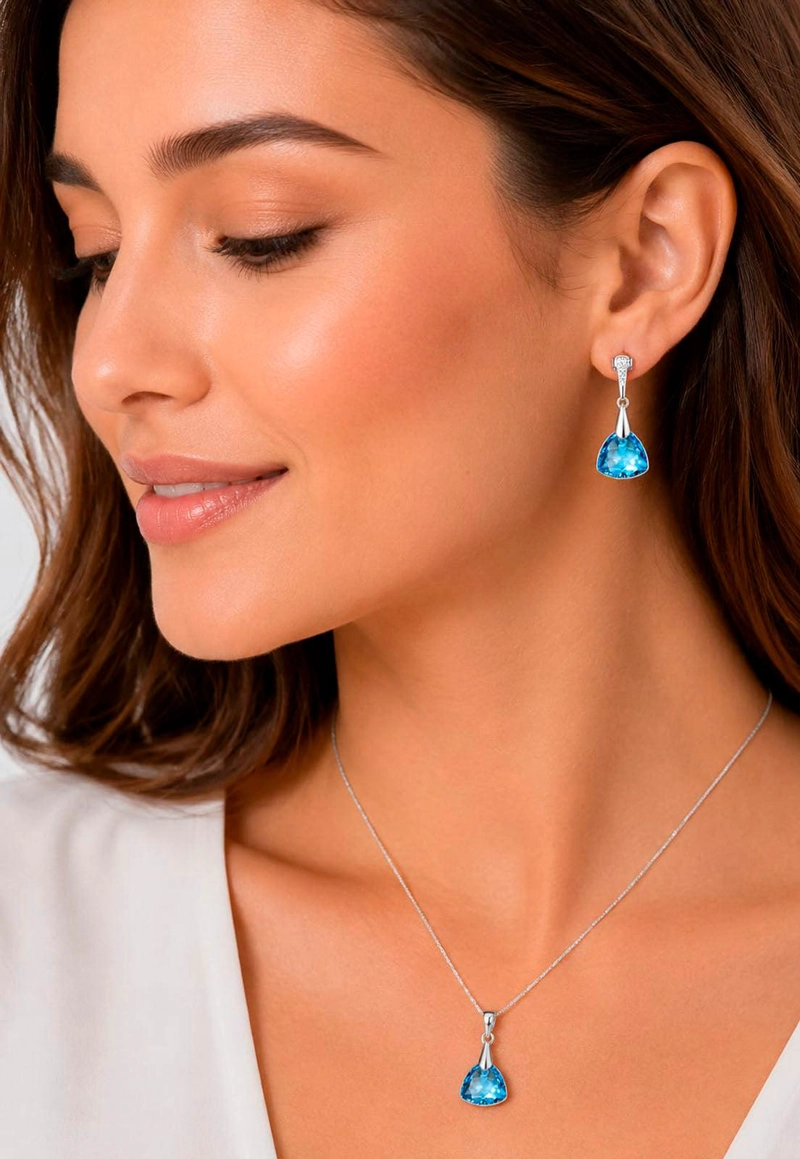 CONJUNTO CAMILA PLATA 925 CRISTAL SWAROVSKI® AQUAMARINE - 4