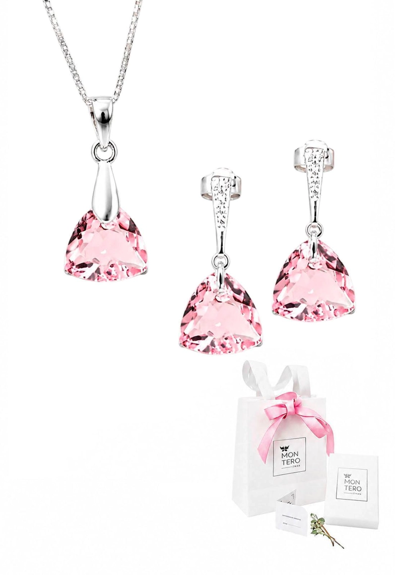 CONJUNTO CAMILA PLATA 925 CRISTAL SWAROVSKI®  LIGHT ROSE - 7