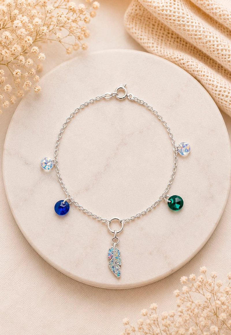PULSERA ELENA PLATA 925 CRISTAL SWAROVSKI® EMERALD - 3
