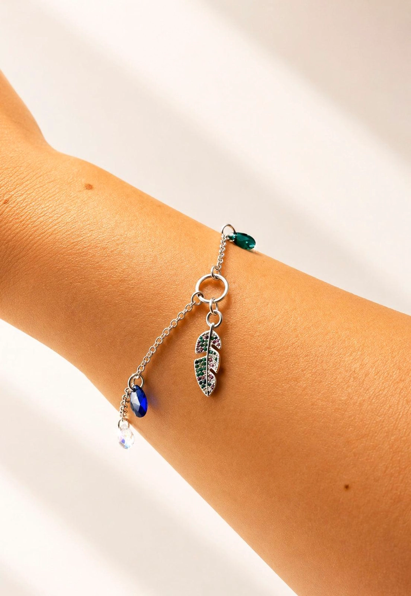 PULSERA ELENA PLATA 925 CRISTAL SWAROVSKI® EMERALD - 6