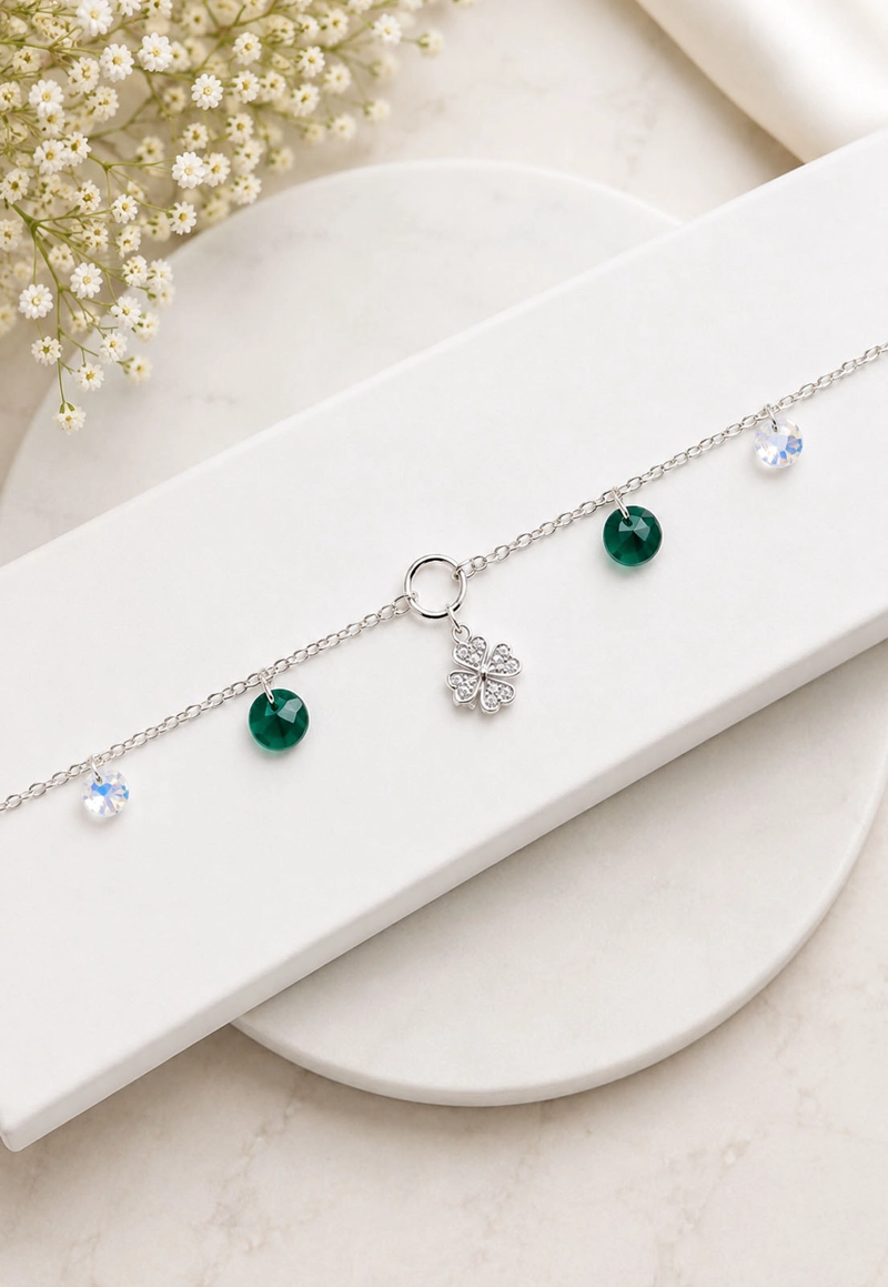 PULSERA FORTUNA PLATA 925 CRISTAL SWAROVSKI® EMERALD - 2