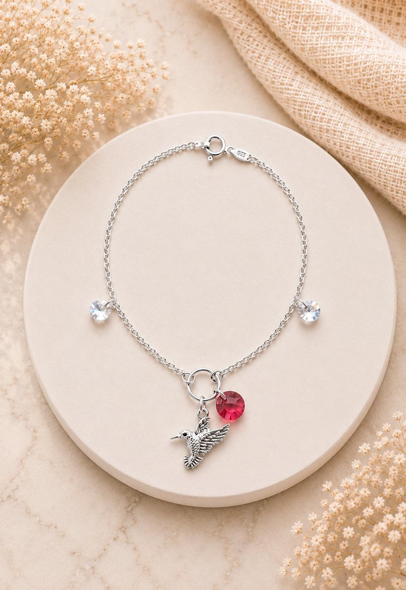 PULSERA COLIBRI PLATA 925 CRISTAL SWAROVSKI® SIAM - 5