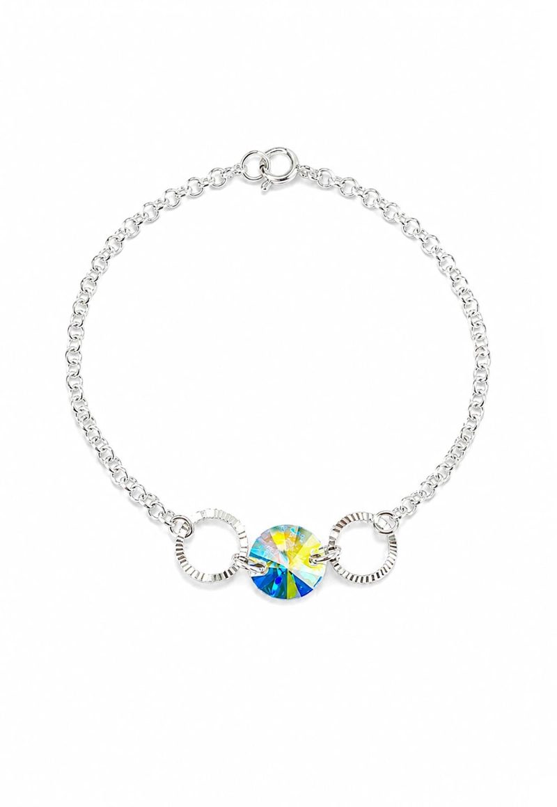 PULSERA RAFAELA PLATA 925 CRISTAL SWAROVSKI® AURORA BOREAL - 1