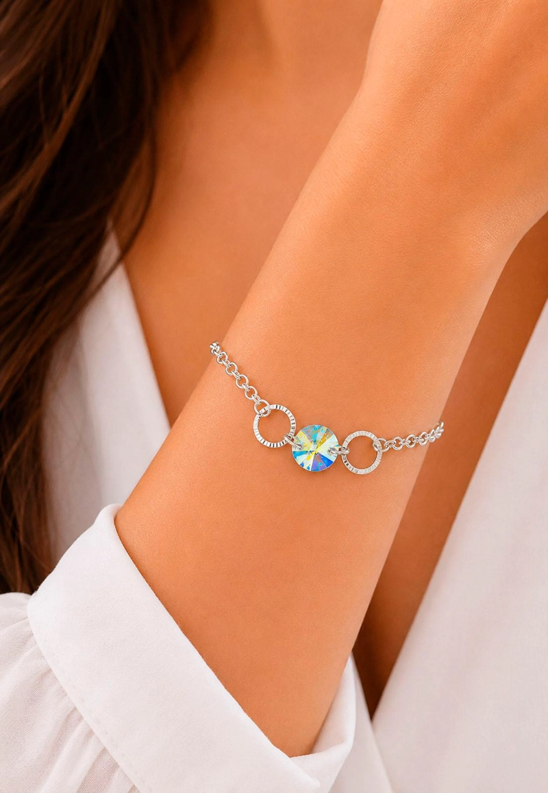 PULSERA RAFAELA PLATA 925 CRISTAL SWAROVSKI® AURORA BOREAL - 3
