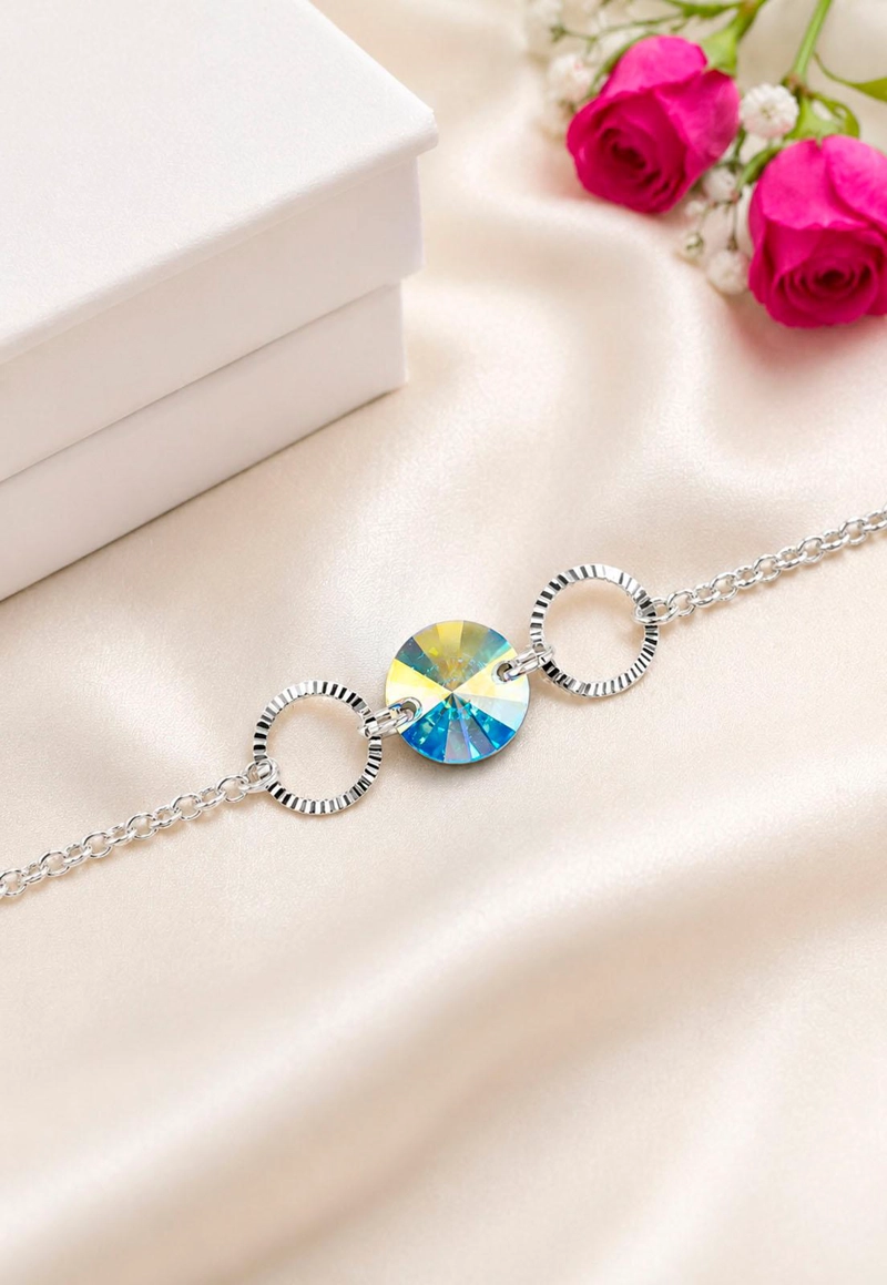 PULSERA RAFAELA PLATA 925 CRISTAL SWAROVSKI® AURORA BOREAL - 5