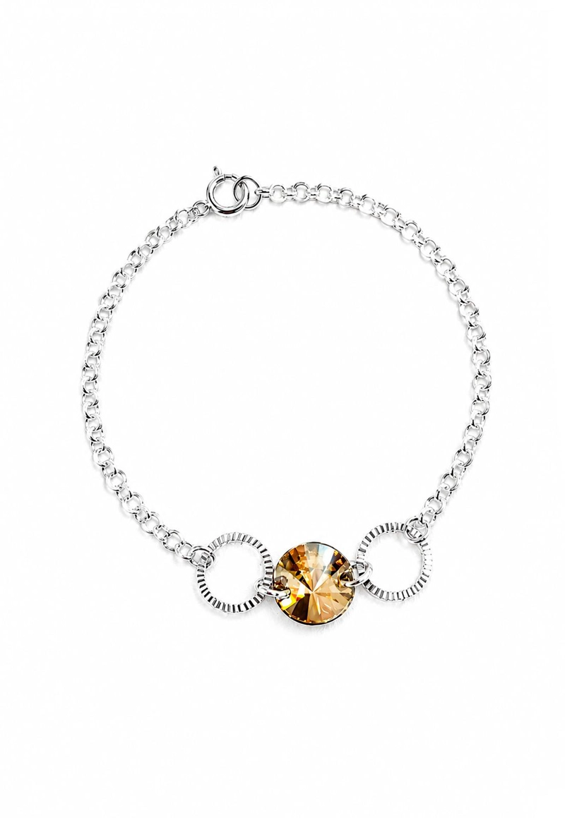 PULSERA RAFAELA PLATA 925 CRISTAL SWAROVSKI® GOLDEN SHADOW - 1