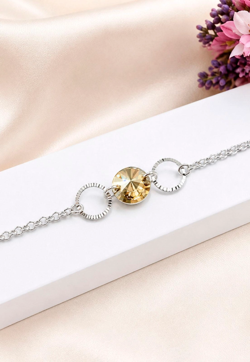 PULSERA RAFAELA PLATA 925 CRISTAL SWAROVSKI® GOLDEN SHADOW - 2