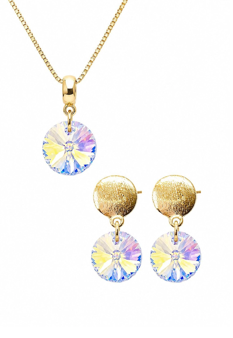 CONJUNTO AMELIA GOLD 24K CRISTAL SWAROVSKI® AURORA BOREAL - 1