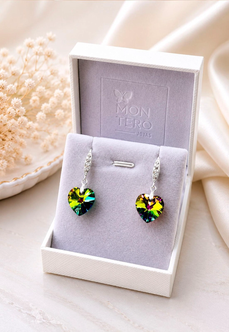 AROS GRAN ROMANCE PLATA 925 CRISTAL SWAROVSKI® VITRAL MEDIUM - 2