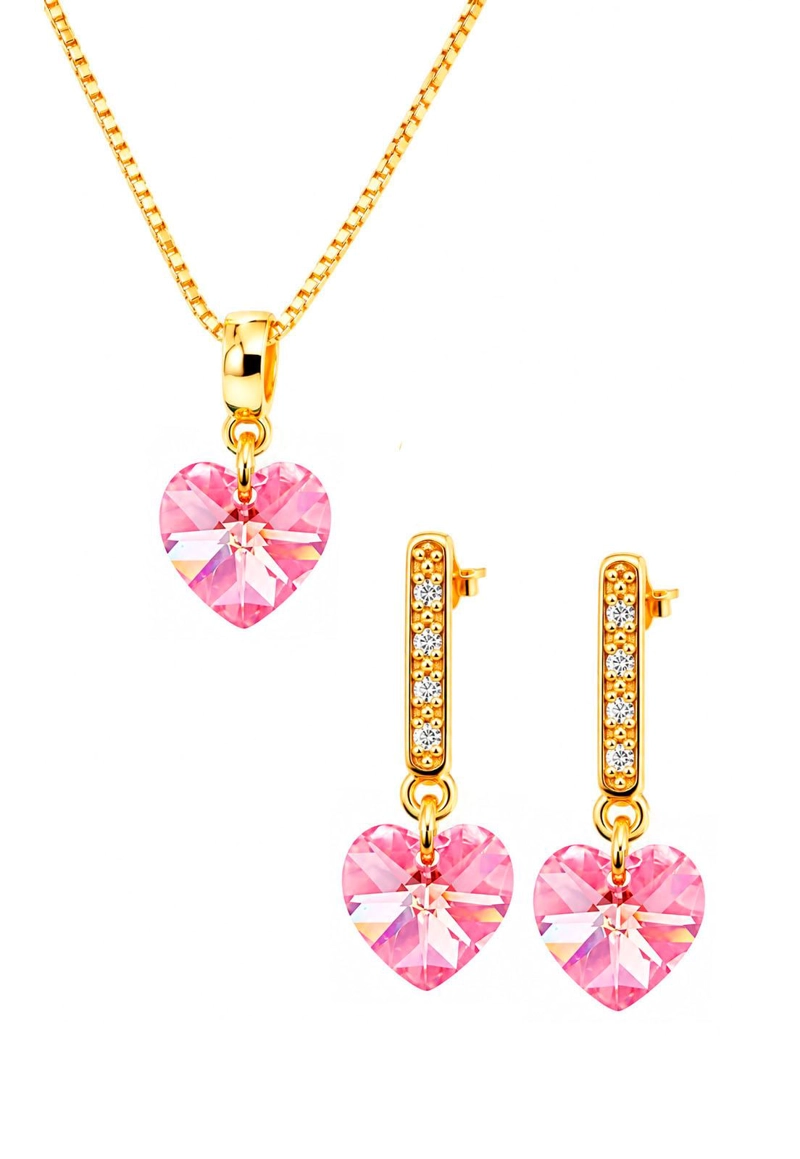 CONJUNTO ROMANCE GOLD 24K CRISTAL SWAROVSKI® LIGHT ROSE - 1