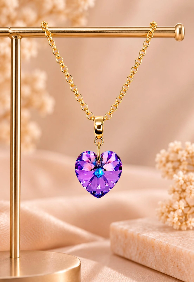 COLLAR GRAN ROMANCE GOLD 24K CRISTAL SWAROVSKI® VITRAL LIGHT - 2