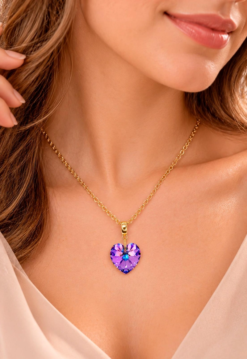 COLLAR GRAN ROMANCE GOLD 24K CRISTAL SWAROVSKI® VITRAL LIGHT - 4