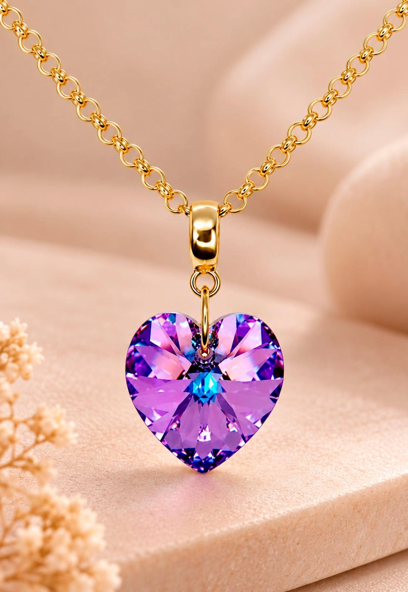 COLLAR GRAN ROMANCE GOLD 24K CRISTAL SWAROVSKI® VITRAL LIGHT - 7