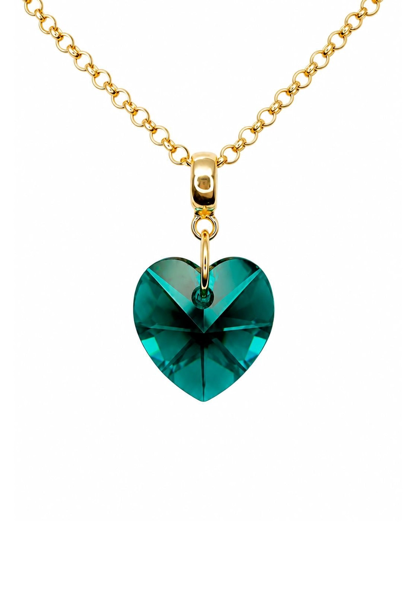 COLLAR GRAN ROMANCE GOLD 24K CRISTAL SWAROVSKI® EMERALD - 1