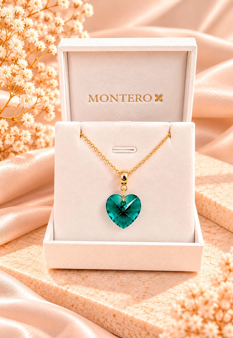 COLLAR GRAN ROMANCE GOLD 24K CRISTAL SWAROVSKI® EMERALD - 3
