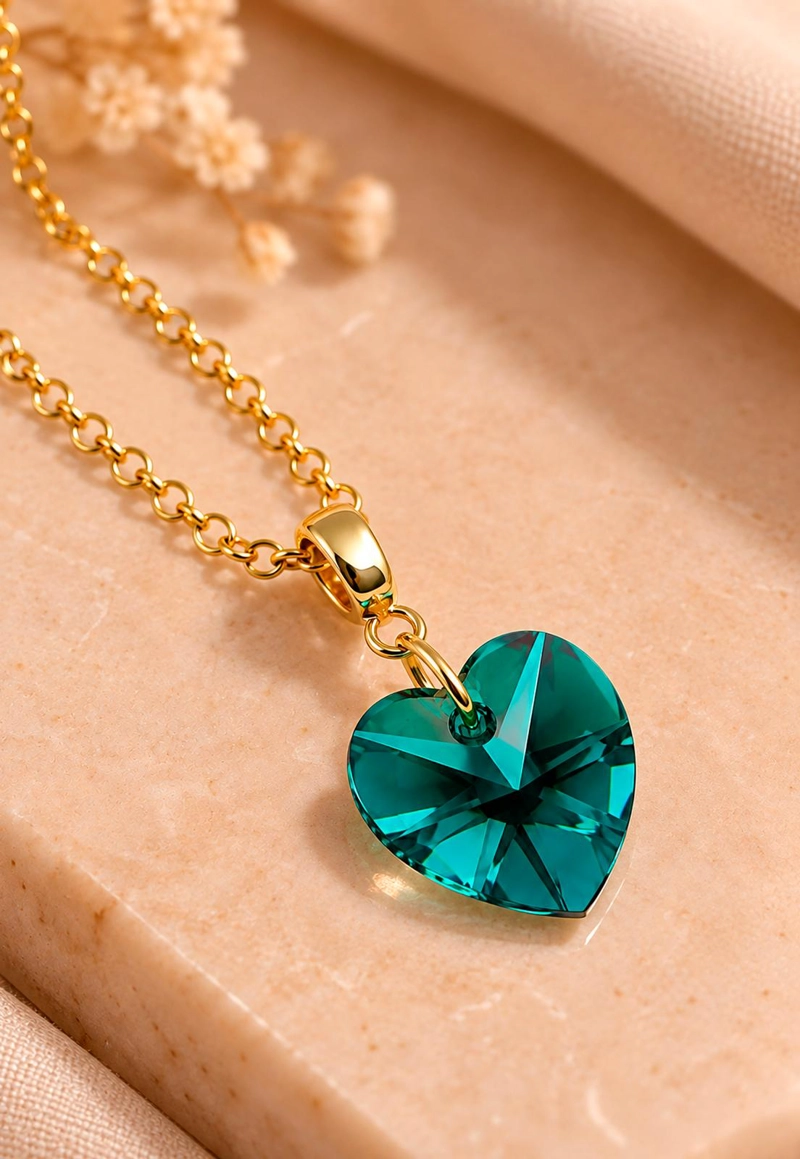 COLLAR GRAN ROMANCE GOLD 24K CRISTAL SWAROVSKI® EMERALD - 6