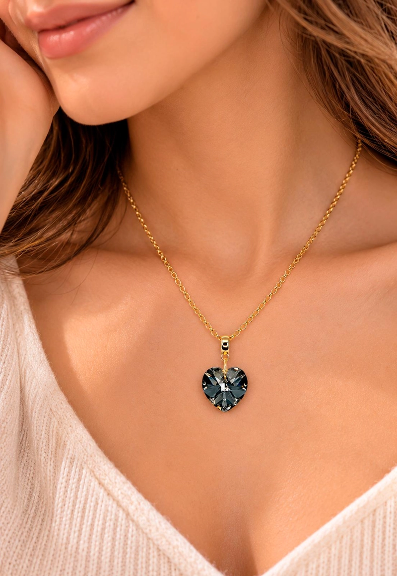 COLLAR GRAN ROMANCE GOLD 24K CRISTAL SWAROVSKI® SILVER NIGHT - 4