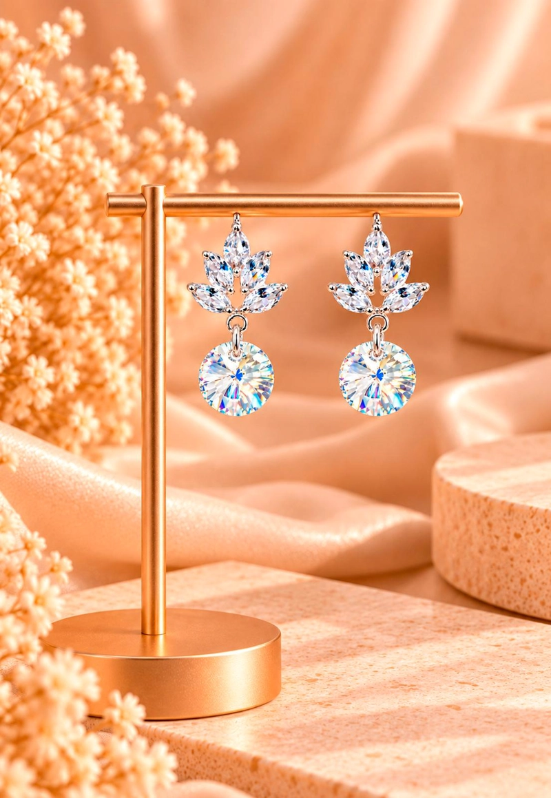 AROS PENELOPE BAÑO ORO BLANCO CRISTAL GENUINO AURORA BOREAL - 5