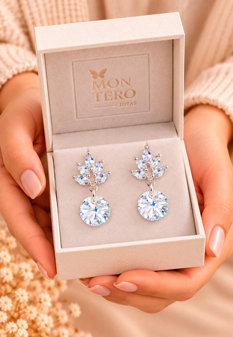 AROS PENELOPE BAÑO ORO BLANCO CRISTAL GENUINO AURORA BOREAL - 6