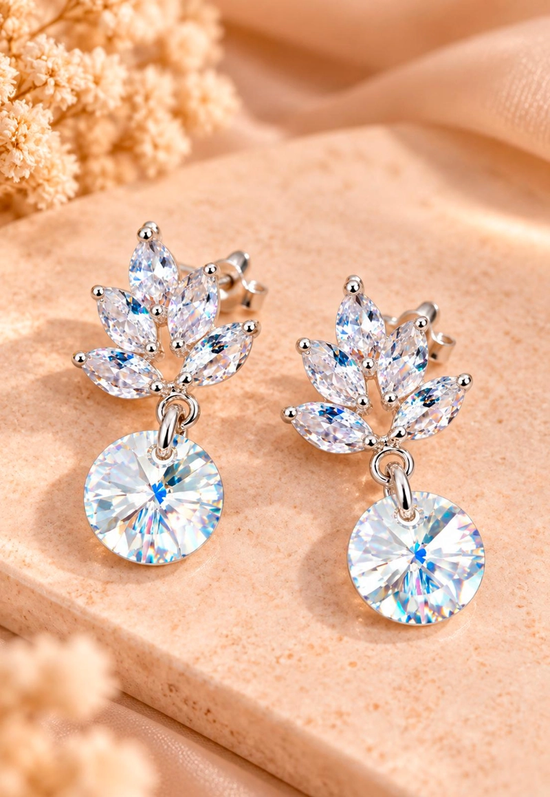 AROS PENELOPE BAÑO ORO BLANCO CRISTAL GENUINO AURORA BOREAL - 7