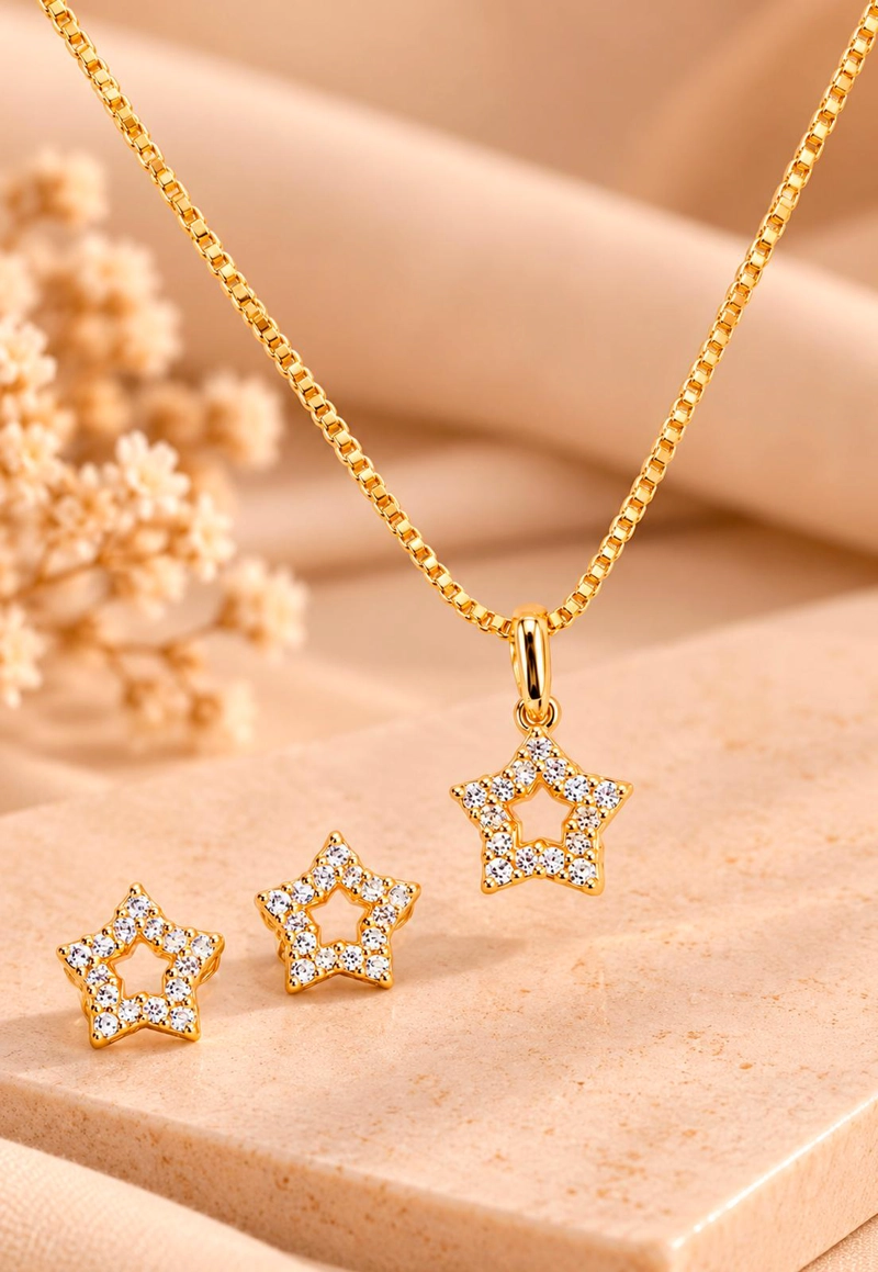 CONJUNTO AURORA GOLD 24K MICROCIRCONES - 2