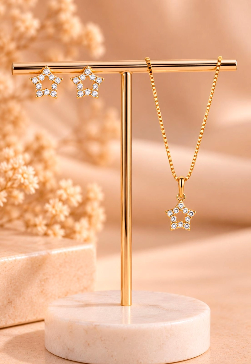 CONJUNTO AURORA GOLD 24K MICROCIRCONES - 6