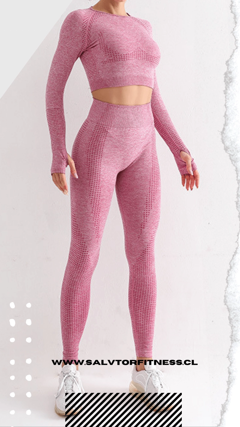 CONJUNTO DEPORTIVO SEAMLESS CON TOP MANGA LARGA, ROPA DEPORTIVA COMFORT - 2