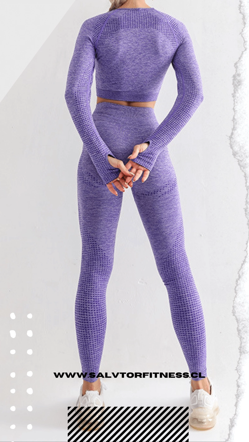 CONJUNTO DEPORTIVO SEAMLESS CON TOP MANGA LARGA, ROPA DEPORTIVA COMFORT - 4