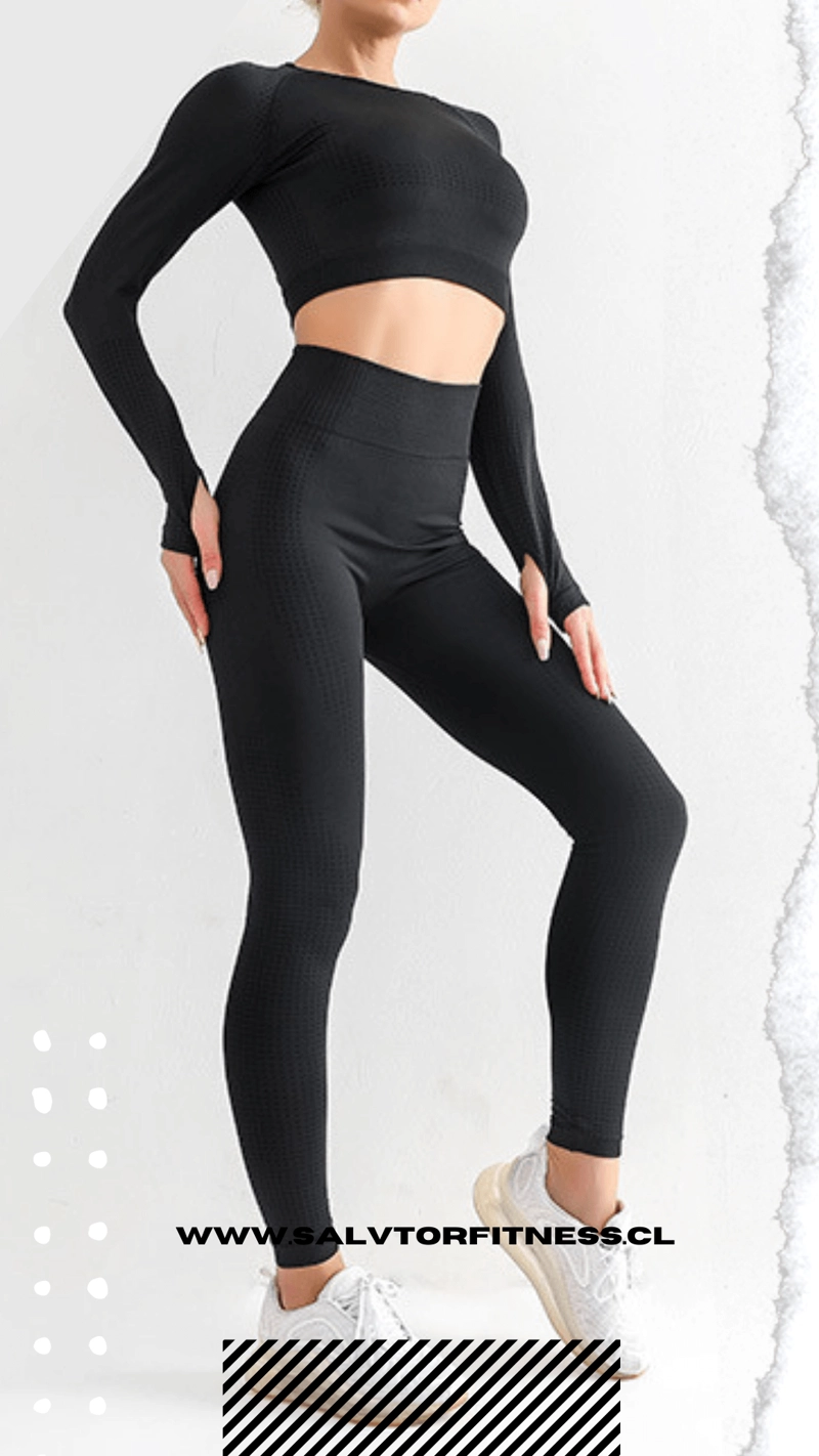 CONJUNTO DEPORTIVO SEAMLESS CON TOP MANGA LARGA, ROPA DEPORTIVA COMFORT - 5