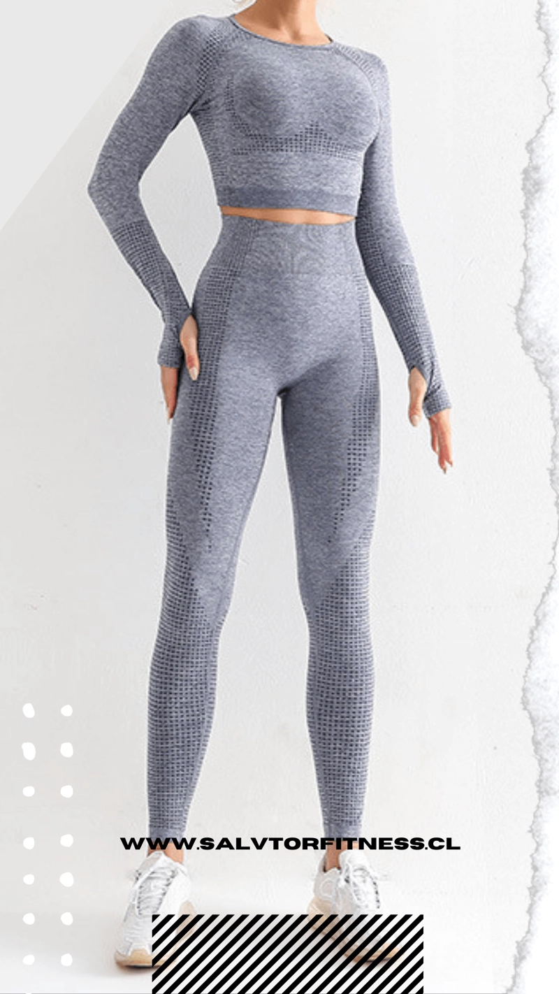 CONJUNTO DEPORTIVO SEAMLESS CON TOP MANGA LARGA, ROPA DEPORTIVA COMFORT - 6