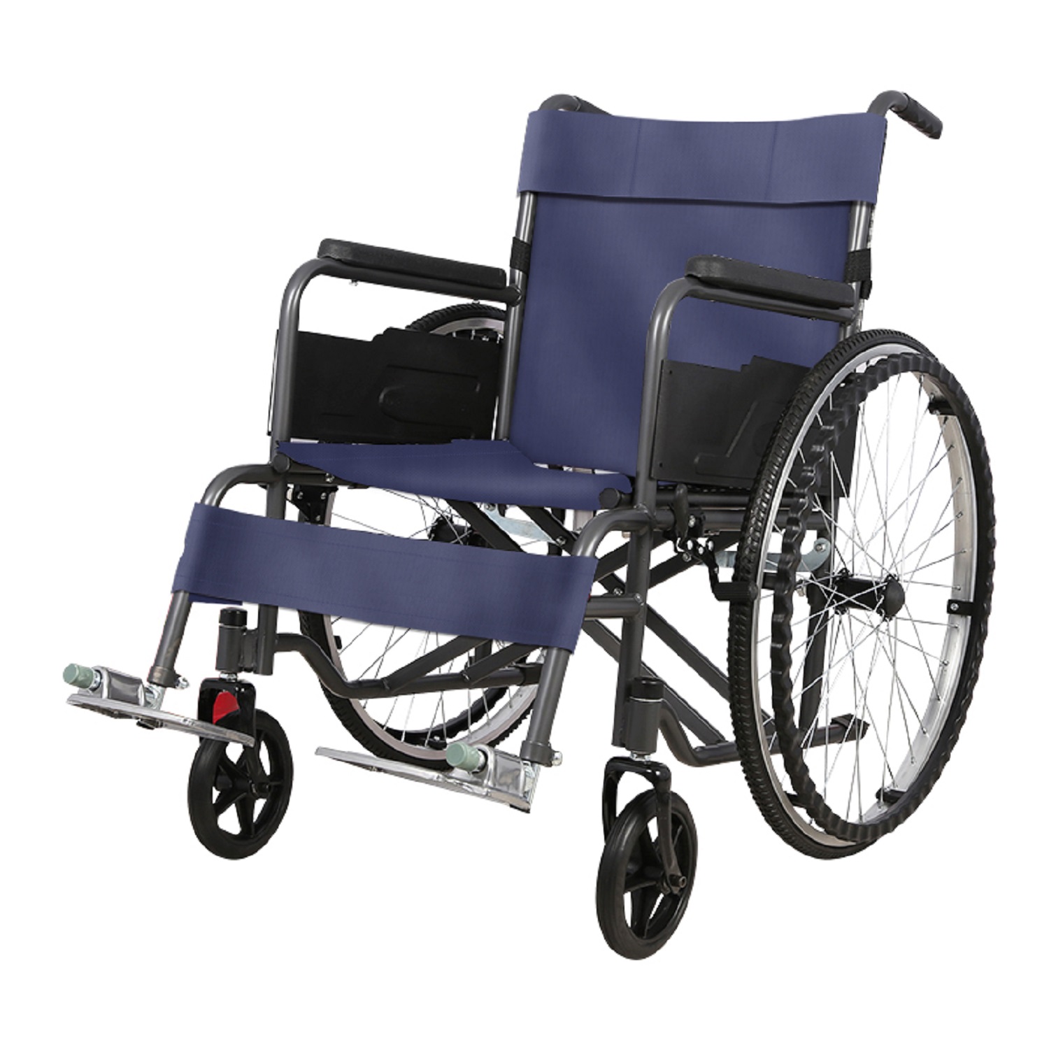 SILLA FIRST CARE DEEP RUEDAS STANDARD PLEGABLE AZUL ÓSCURO - 1