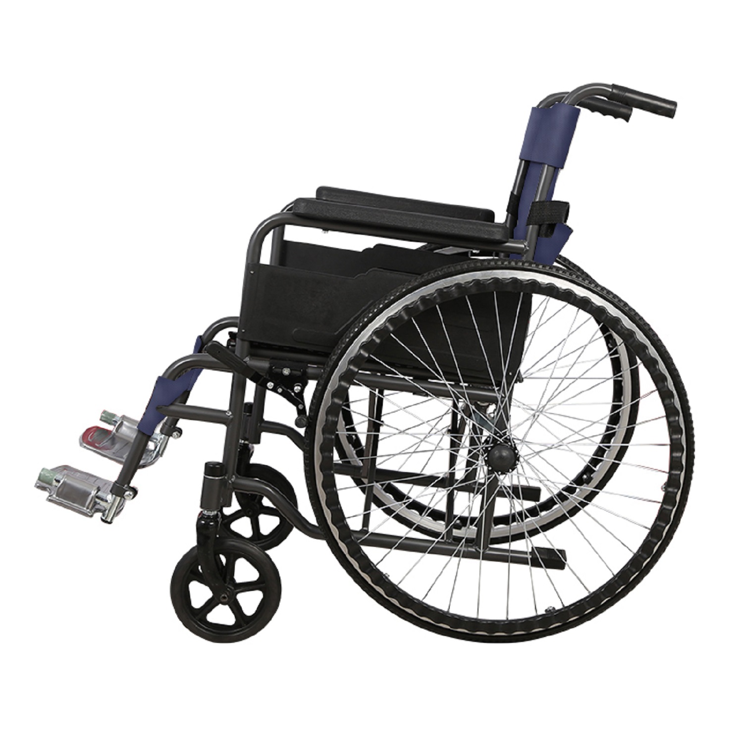 SILLA FIRST CARE DEEP RUEDAS STANDARD PLEGABLE AZUL ÓSCURO - 2