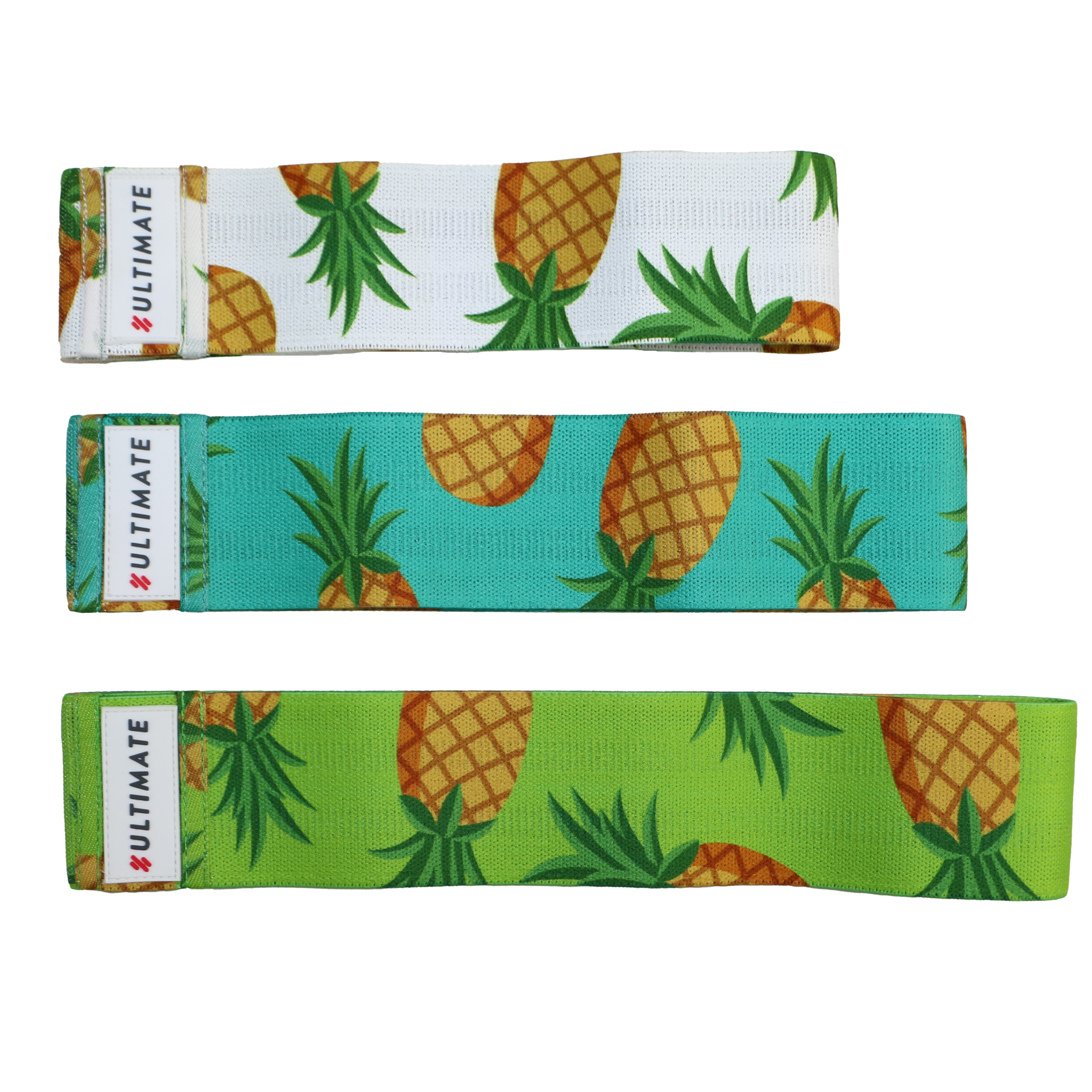 PACK ULTIMATE FITNESS 3 HIP LOOP PINEAPPLE – BANDA ELÁSTICA GLUTE LIMITED EDITION - 1