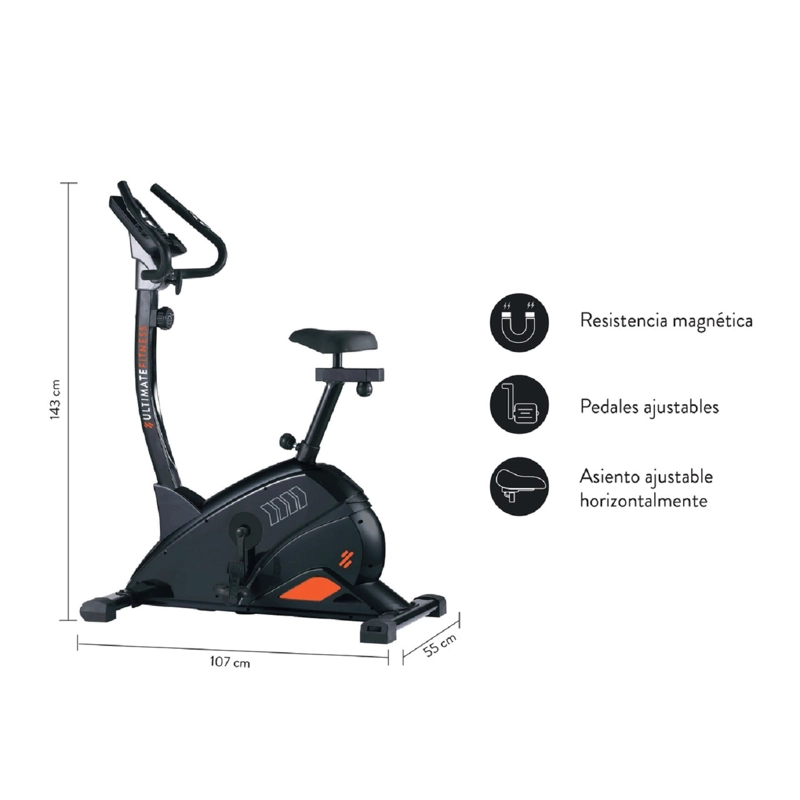 BICICLETA ESTÁTICA ULTIMATE FITNESS E600 CAPACIDAD 120 KG PRO MAGNÉTICA - 2