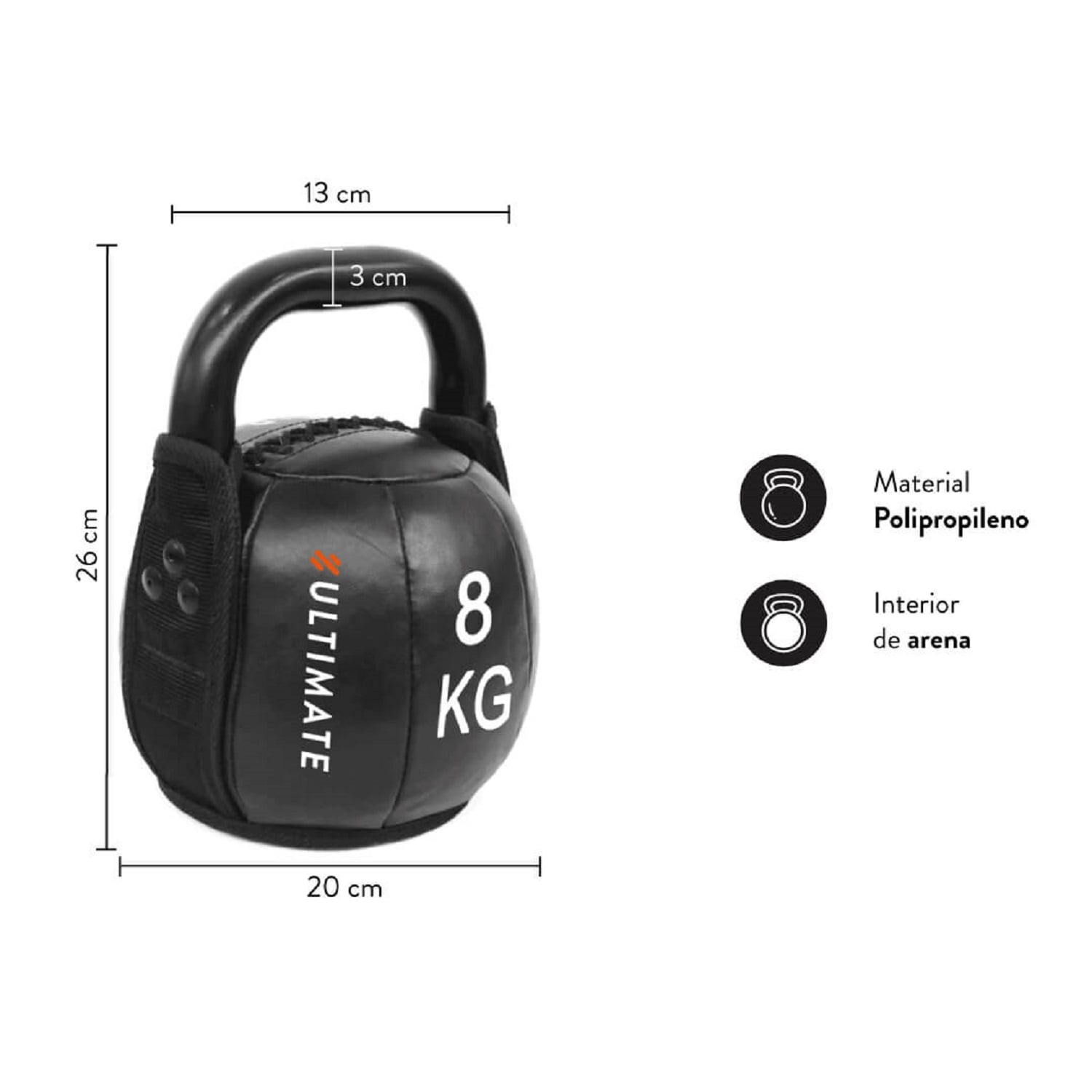 KETTLEBEL ULTIMATE FITNESS PVC 8 KG L SOFT PRO - 2
