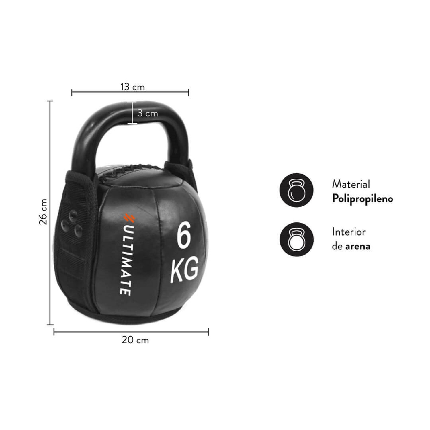 KETTLEBEL ULTIMATE FITNESS PVC 6 KG L SOFT PRO - 2