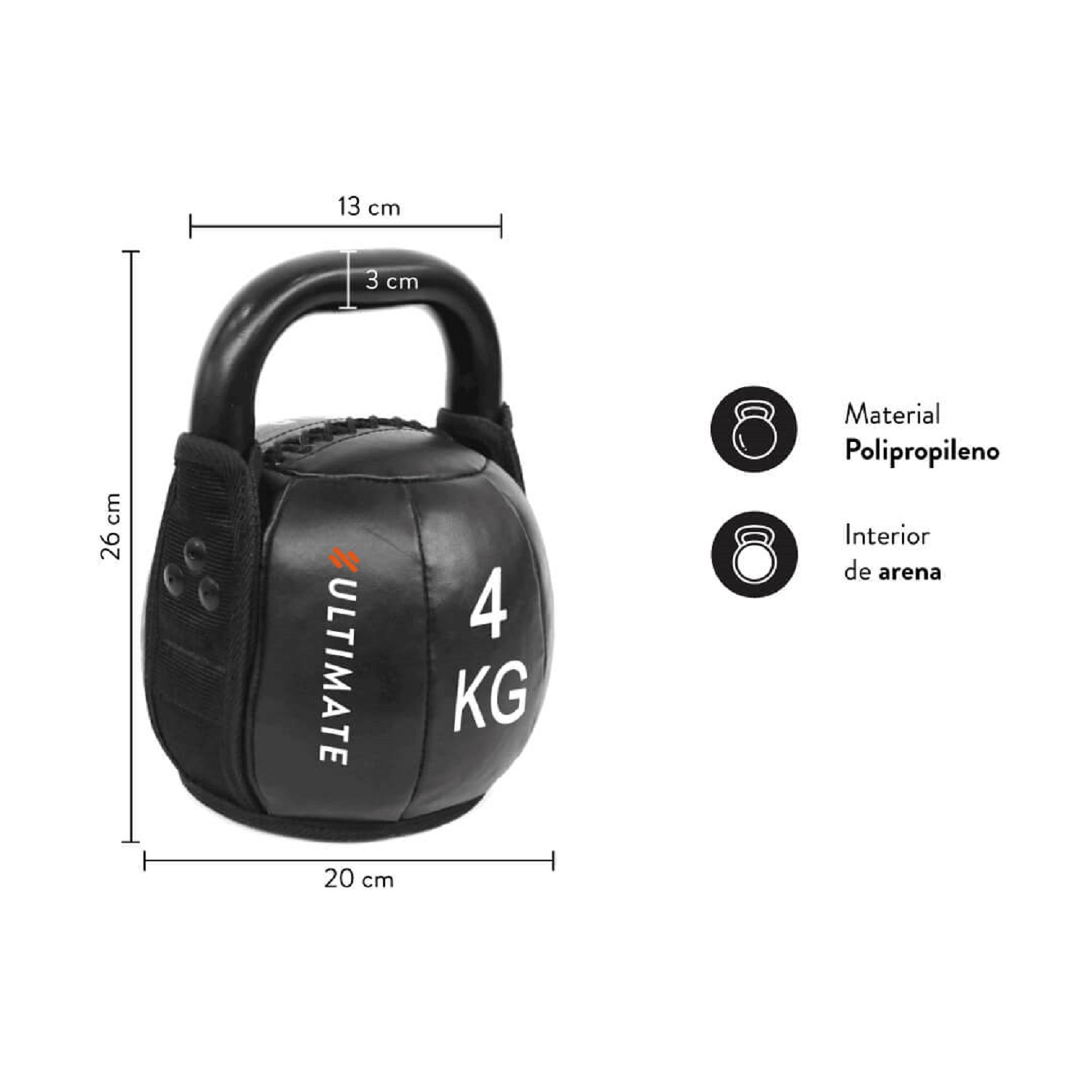 KETTLEBEL ULTIMATE FITNESS PVC 4 KG L SOFT PRO - 2