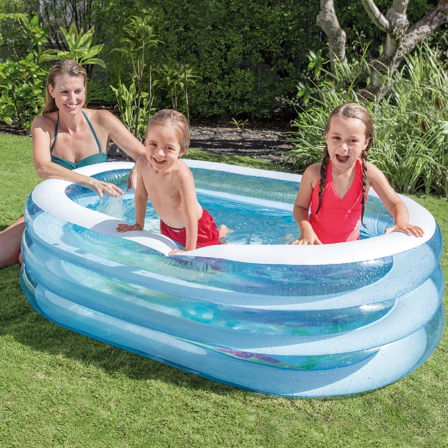 PISCINA TRANSPARENTE INFLABLE MY SEA FRIENDS1.63M X 1.07M X 46CM INTEX - 2