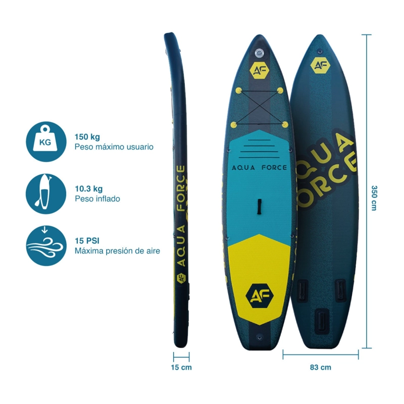 TABLA STAND UP PADDLE AQUA FORCE PVC 11’6” KAUAI DOBLE CAPA - 5