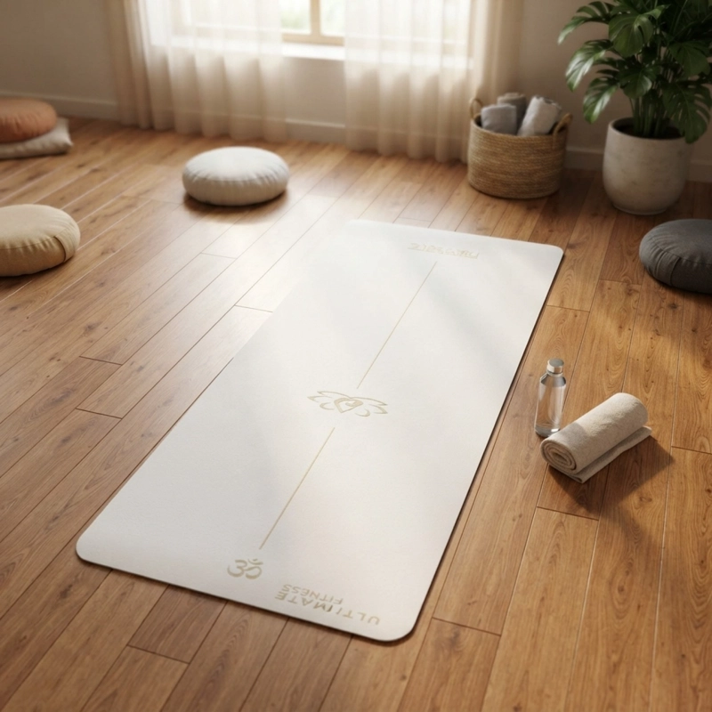 MAT DE YOGA PREMIUM PU NATURAL RUBBER 5 MM EN COLOR BLANCO - 4