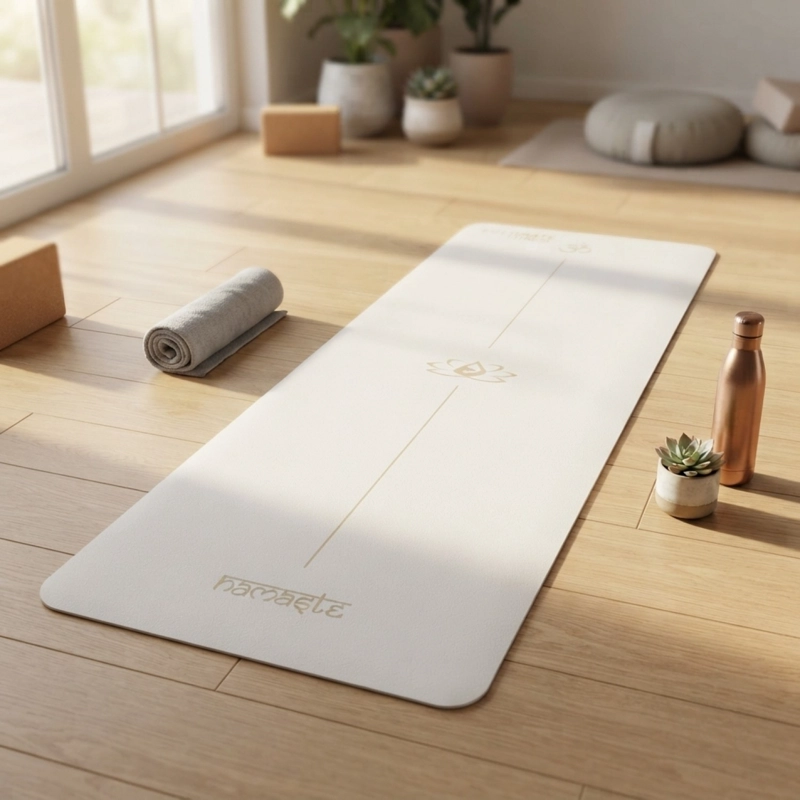 MAT DE YOGA PREMIUM PU NATURAL RUBBER 5 MM EN COLOR BLANCO - 5