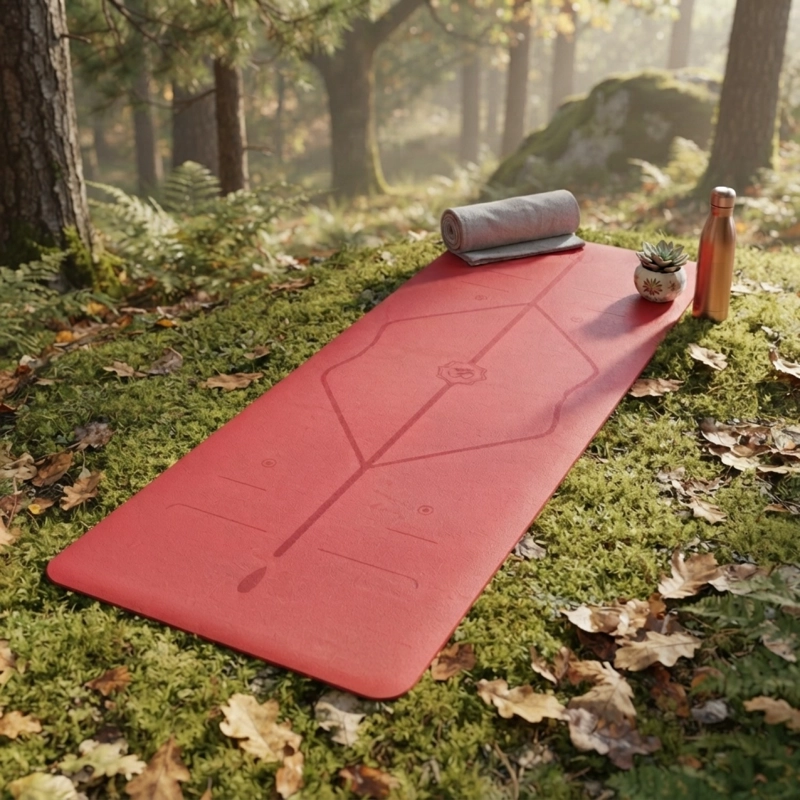 MAT DE YOGA PREMIUM PU NATURAL RUBBER 5 MM ROJO - 5