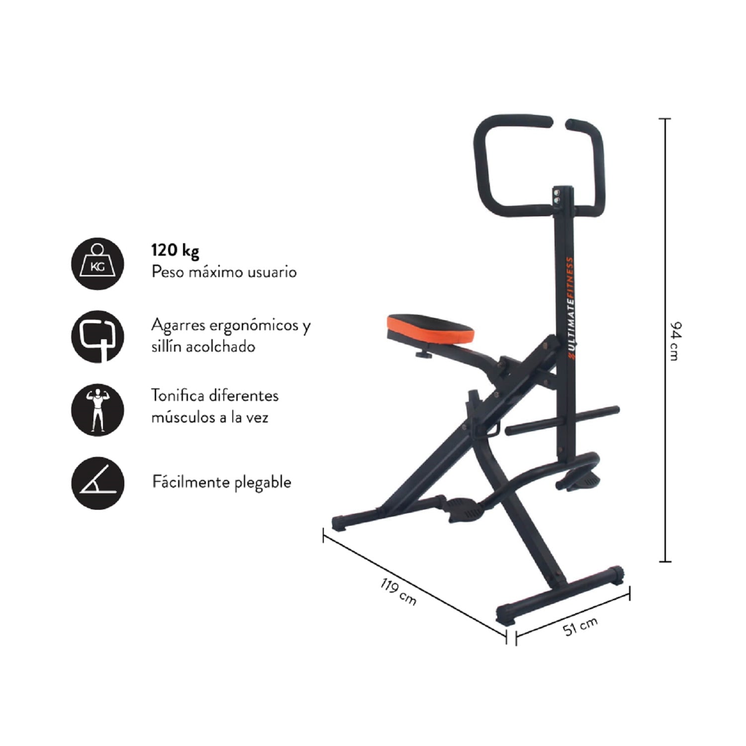 MÁQUINA ULTIMATE FITNESS MAQUINA ABDOMINALES TOTAL ABS CRUNCH AB SHAPER - 2