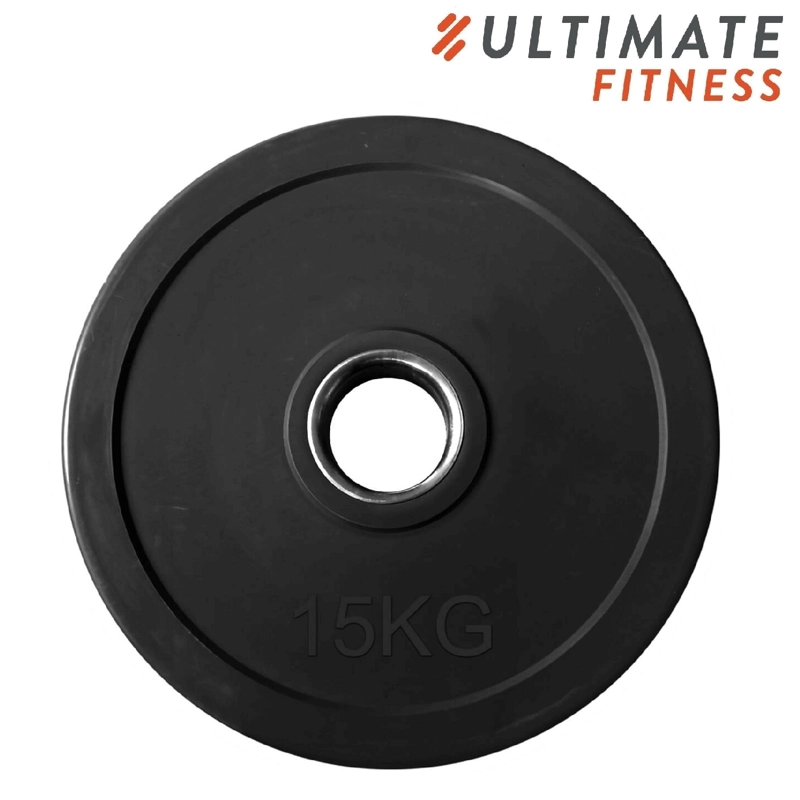 DISCO OLÍMPICO ULTIMATE FITNESS ACERO 15 KG ENGOMADO - 2
