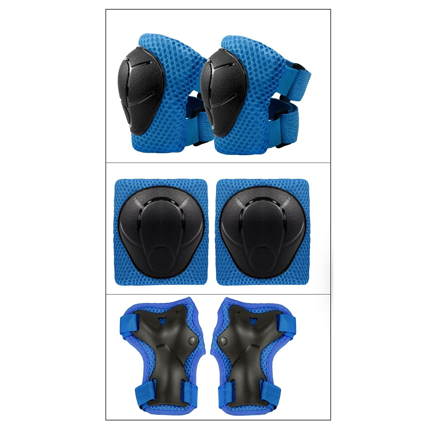 PACK RODILLERAS CODERAS Y MUÑEQUERAS KANGGU PRCM AZUL - 1