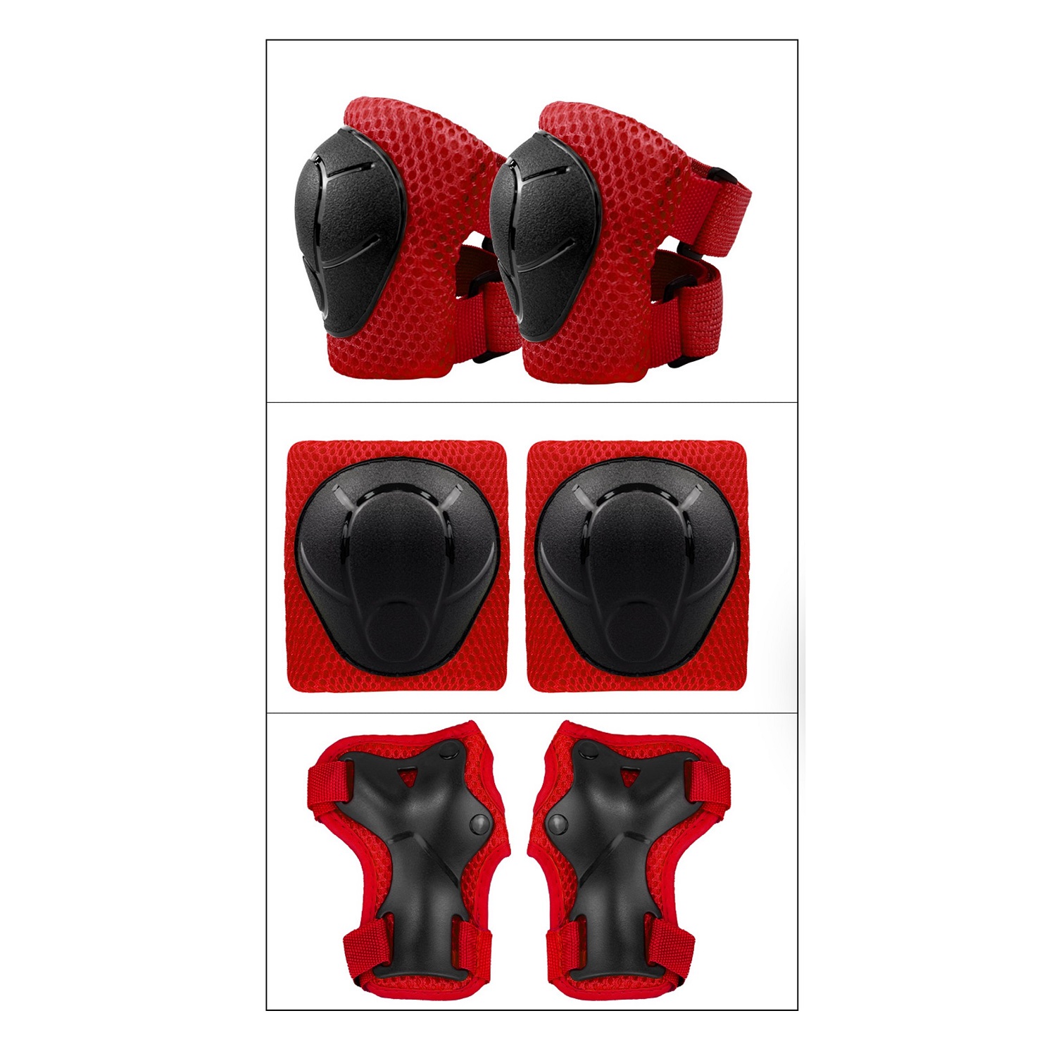 PACK RODILLERAS CODERAS Y MUÑEQUERAS KANGGU PRCM ROJO - 1