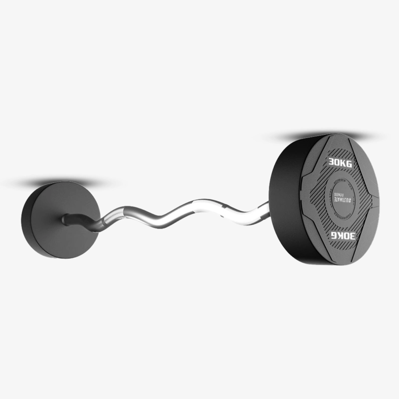 BARRA CURVA ULTIMATE FITNESS ACERO 30 KG PESO FIJO - 2