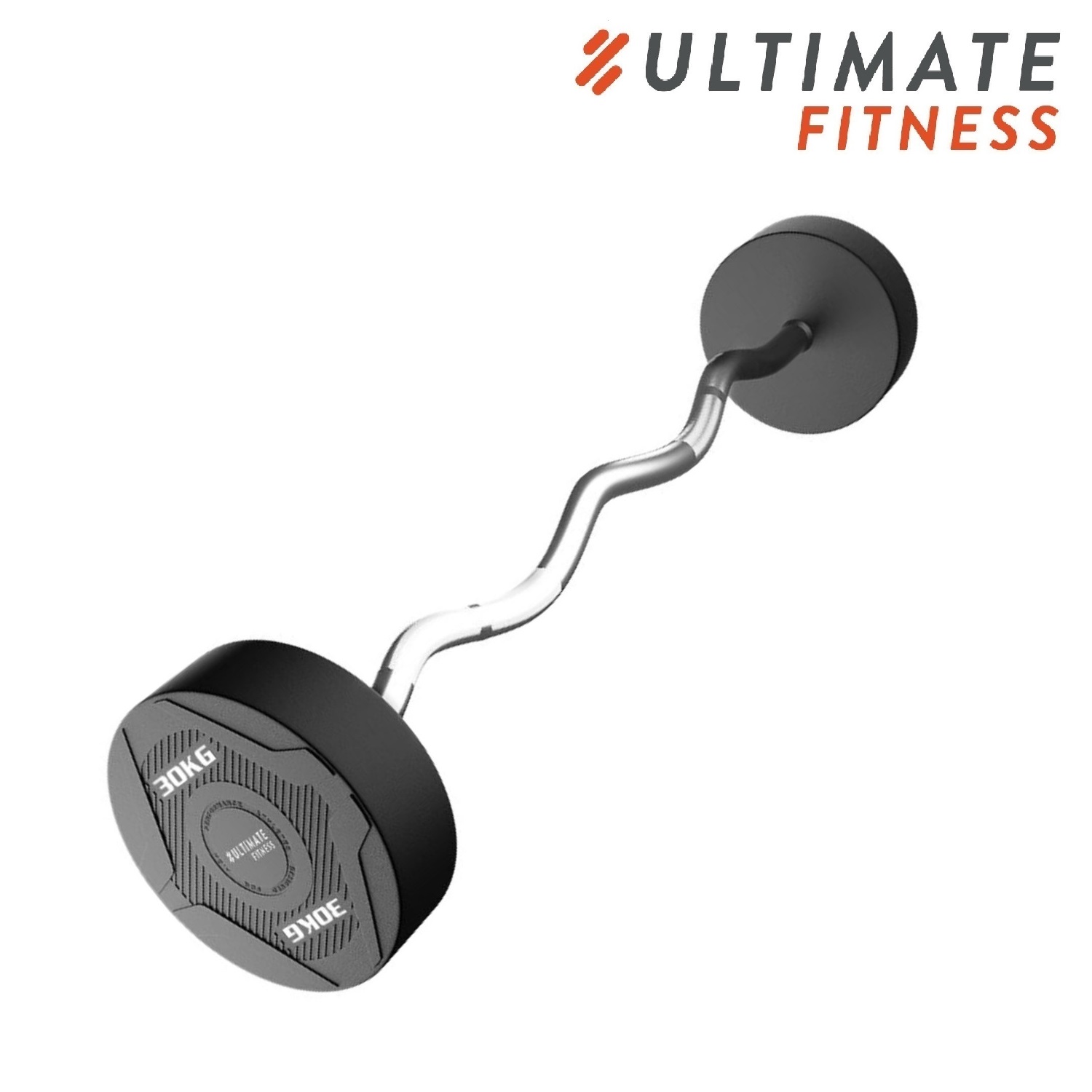 BARRA CURVA ULTIMATE FITNESS ACERO 30 KG PESO FIJO - 2