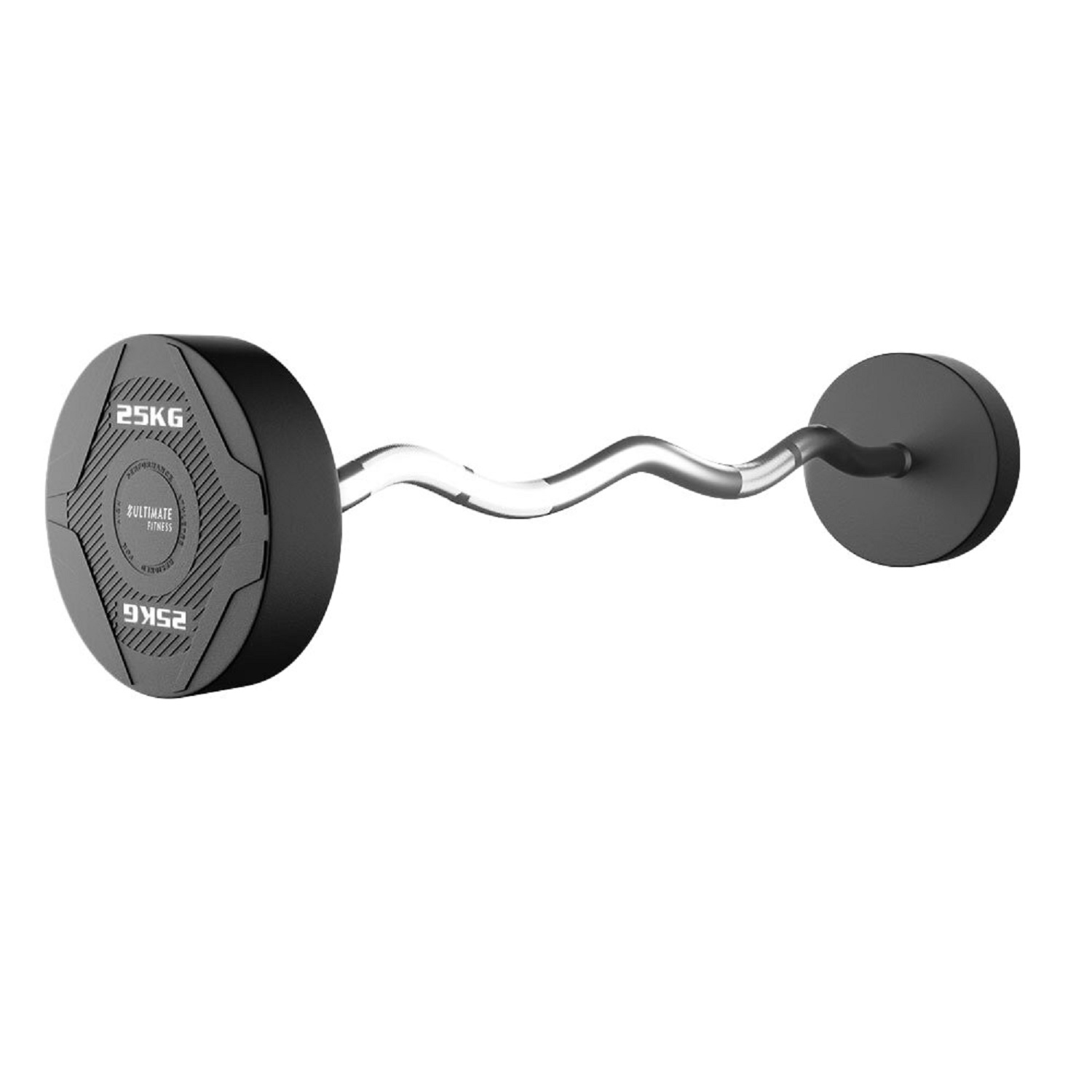 BARRA CURVA ULTIMATE FITNESS ACERO 25 KG PESO FIJO - 1
